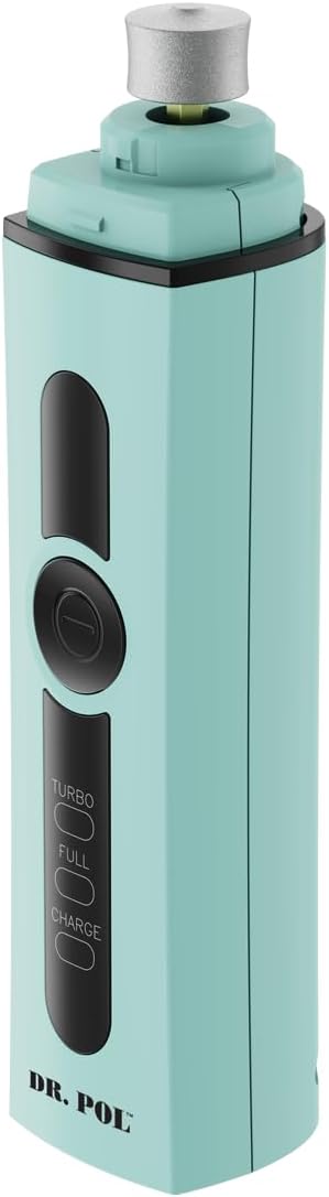 Andis Dr. Pol Cordless Pet Nail Grinder, Dual-Speed Motor, Fine-Grit Grindstones for Safe, Pain-Free Nail Trimming on Dogs and Cats, Blue, 561123