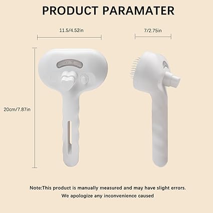 Pet Steam Brush for Cat & Dog – 4-in-1 De-Shedding, Steam Spray, and Self-Cleaning Grooming Tool – Ideal for Long and Short-Haired Pets– Includes 2 Bottles of 120 mL Waterless Shampoo(White)