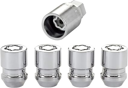 McGard 24157 Chrome Wheel Lock Set, Cone Seat, M12x1.5 Thread, 13/16 Key Hex