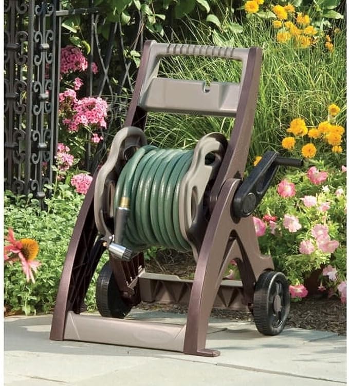 175 ft.Hose Reel Cart,Garden, Lawn, and Patio (Color : Taupe)