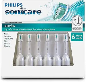 Philips Sonicare Toothbrush e Series Heads Fits: Essence, Xtreme, Elite and Advance - 6 Pack