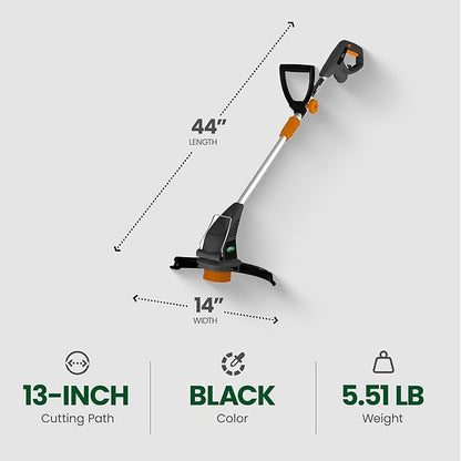Scotts Outdoor Power Tools Corded Electric String Trimmer with Telescopic Pole and Retention Hook for Patio, Lawn, and Garden Use, Silver