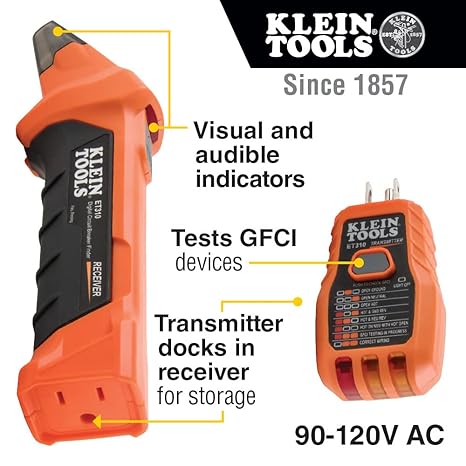Klein Tools ET310 AC Circuit Breaker Finder, Electric and Voltage Tester with Integrated GFCI Outlet Tester