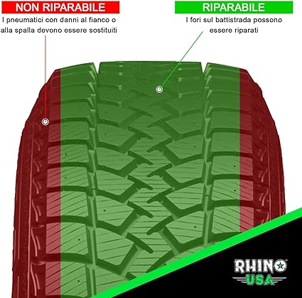 Rhino USA Tire Repair Kit (86-Piece) Professional Heavy Duty Tire Plug Kit to Fix Punctures & Patch Flats with Ease - Ultimate Tubeless Tire Repair Tools for Car, Motorcycle, ATV, UTV, RV and Trailer