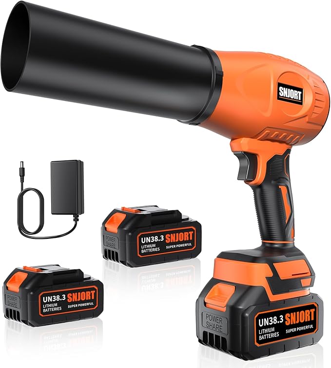 Leaf Blower Cordless with Battery and Charger,500,000 RPM,Extended Nozzle,Lightweight Handheld Design,Blower for Patio Cleaning,car Blowing Water,Blowing Leaves and Dust (Grass Green)