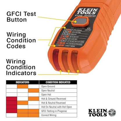 Klein Tools ET310 AC Circuit Breaker Finder, Electric and Voltage Tester with Integrated GFCI Outlet Tester