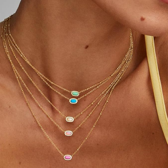 Kendra Scott Mini Elisa 14k Gold-Plated Satellite Short Pendant Necklace, Fashion Jewelry for Women