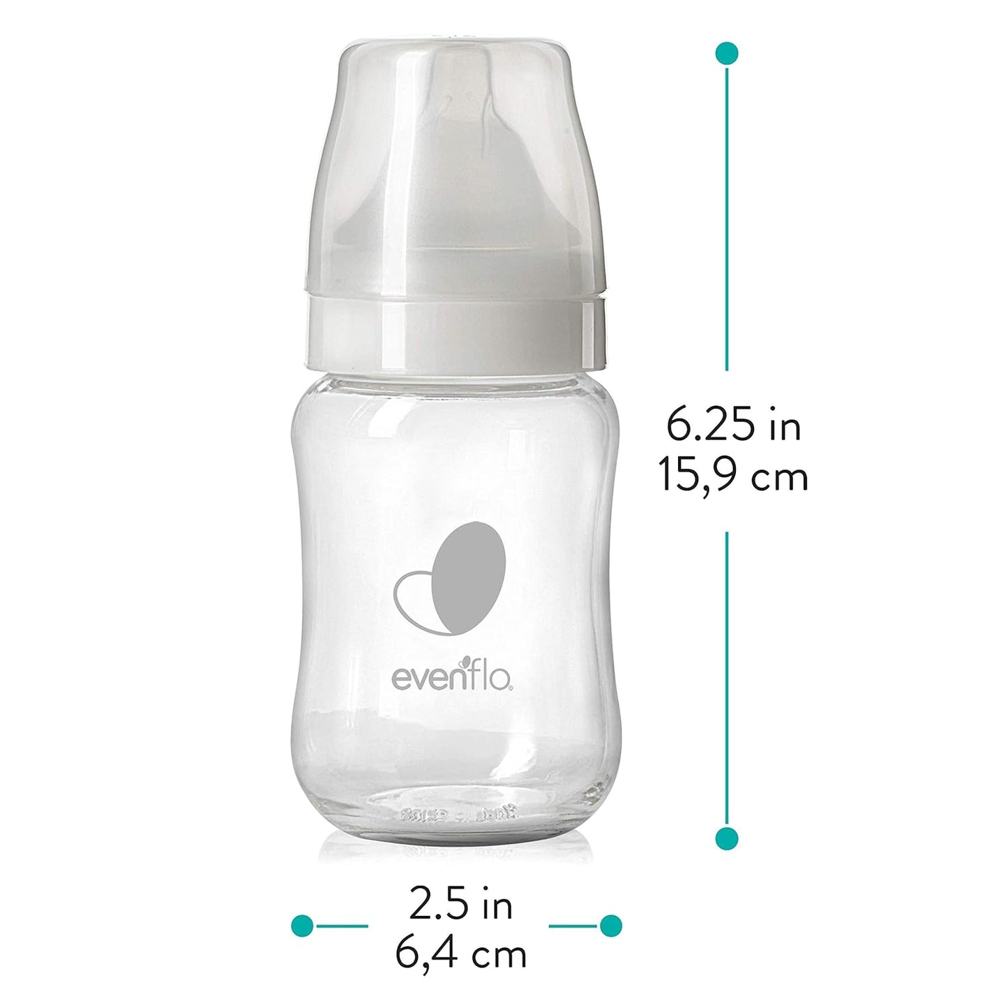 Evenflo Feeding Balance + Wide Neck Glass Bottles - 6oz 3 Pack