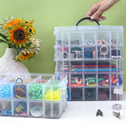 SGHUO 7-Tier Stackable Storage Container Box with 70 Compartments, Plastic Organizer Box for Arts and Crafts, Toy, Fuse Beads, Washi Tapes, Sewing Supplies