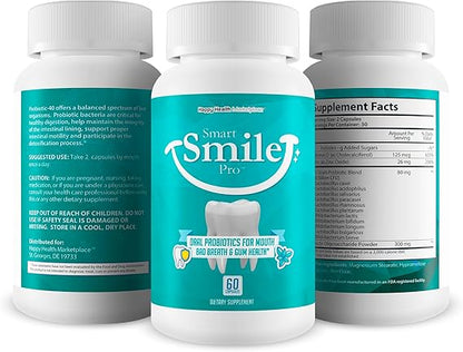 Smart Smile Pro - Our Best Oral Probiotics for Teeth and Gums - Oral Dental Probiotics - Probiotics for Teeth Health Supplement - Oral Probiotic Teeth Supplement - Probiotic Teeth Vitamins Supplements