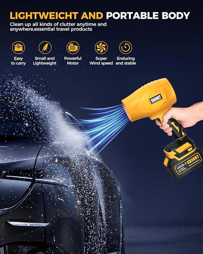 Leaf Blower Cordless with Battery and Charger,500,000 RPM,Extended Nozzle,Lightweight Handheld Design,Blower for Patio Cleaning,car Blowing Water,Blowing Leaves and Dust (Grass Green)