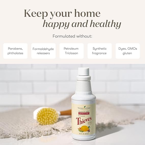Thieves Household Cleaner | 14.4 oz | Plant-Based Multi-Surface Solution Infused with Essential Oils | Dilute for Floors, Carpets, Glass, Counters, Appliances, and General Home Cleaning