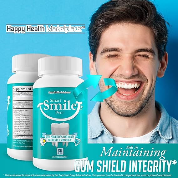 Smart Smile Pro - Our Best Oral Probiotics for Teeth and Gums - Oral Dental Probiotics - Probiotics for Teeth Health Supplement - Oral Probiotic Teeth Supplement - Probiotic Teeth Vitamins Supplements