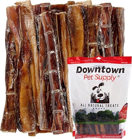 Downtown Pet Supply USA-Made Bully Sticks for Dogs (6", 30-Pack Regular) Rawhide Free Dog Chews Long Lasting Non-Splintering Pizzle Sticks - Low Odor Bully Sticks for Large Dogs