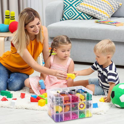 SGHUO 7-Tier Stackable Storage Container Box with 70 Compartments, Plastic Organizer Box for Arts and Crafts, Toy, Fuse Beads, Washi Tapes, Sewing Supplies