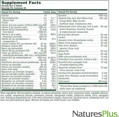 Natures Plus Source of Life No Iron Tablets - 90 Vegetarian Tablets