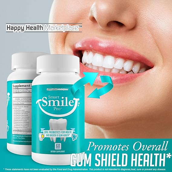 Smart Smile Pro - Our Best Oral Probiotics for Teeth and Gums - Oral Dental Probiotics - Probiotics for Teeth Health Supplement - Oral Probiotic Teeth Supplement - Probiotic Teeth Vitamins Supplements