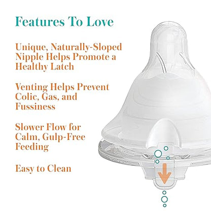 Evenflo Feeding Balance + Wide Neck Glass Bottles - 6oz 3 Pack