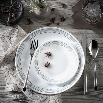 Corelle 1127003 Mystic Gray Chip & Break Resistant 12pc Dinner Set, 